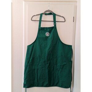 Starbucks Green Barista Apron With Logo Embroidery & Pockets Cotton Blend Adjust
